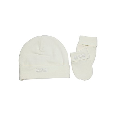 Kit Touca e Luva Suedine Off White