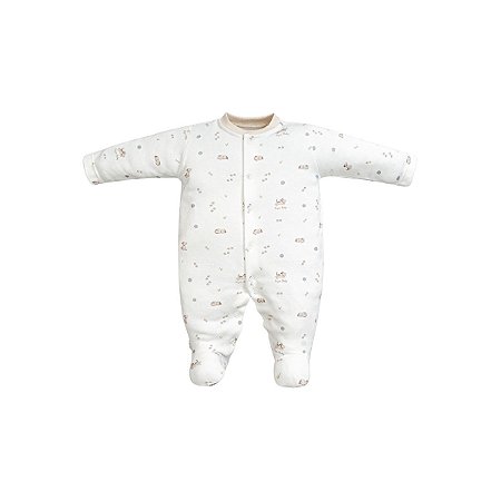 Macacão Longo Estampado Cahorrinho Suedine Pima Bege