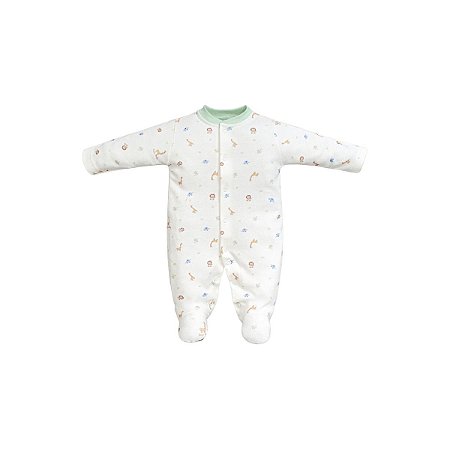 Macacão Longo Estampado Safari Suedine Pima Verde