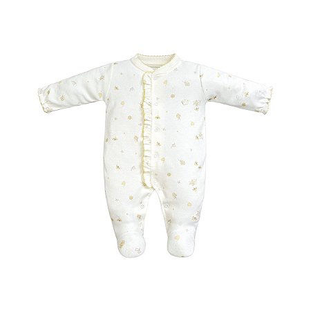 Macacão Longo Estampado Suedine Pima Amarelo