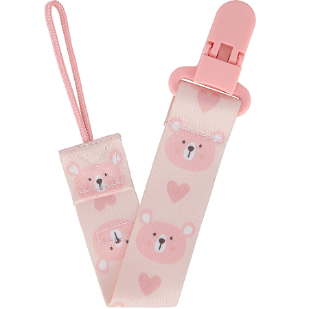 Prendedor de Chupeta Ursinho Rosa