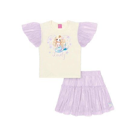 Conjunto Blusa e Saia Sereia Lilás