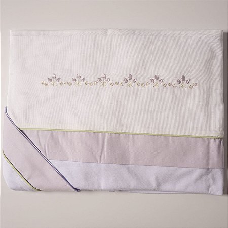 Jogo Lençol Berço 3 Peças Flores Lilás