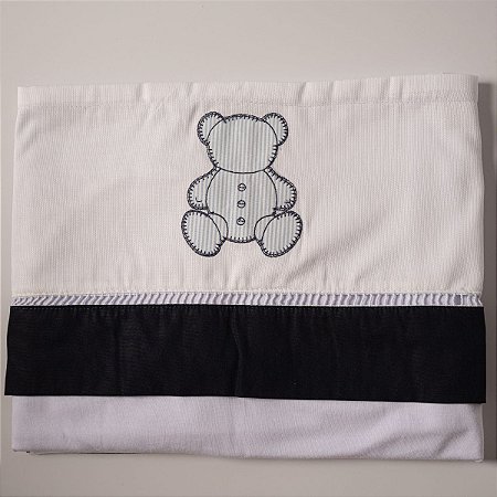 Jogo Lençol Carrinho 3 Peças Urso Azul Marinho