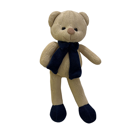 Urso Tricot Azul Marinho 30cm