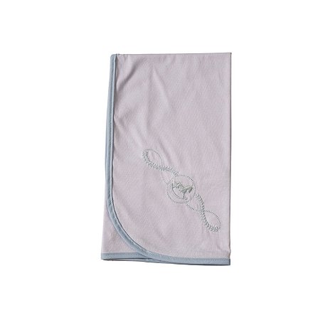 Cueiro Malha Cavalinho Azul Bebê