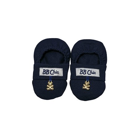 Pantufa Pingente Ursinho Azul Marinho