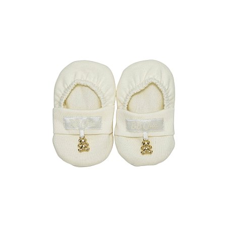 Pantufa Pingente Ursinho Off White