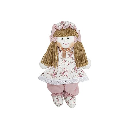 Boneca Luiza Vestido Floral Rosê