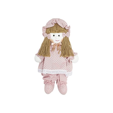 Boneca Luiza Vestido Poá Rosê