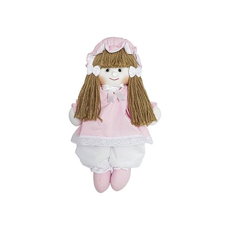 Boneca Luiza Vestido Rosa Liso