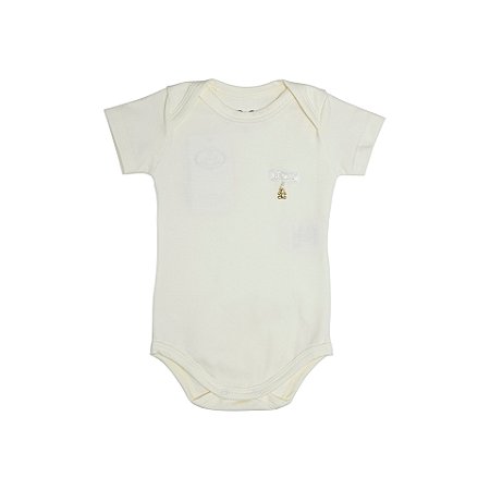 Body Pingente Ursinho Manga Curta Off White