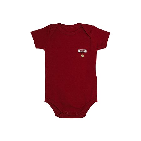 Body Pingente Ursinho Manga Curta Vermelho