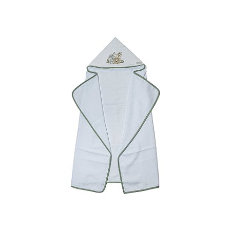 Toalha de Banho Fralda com Capuz Bordado Safari Verde