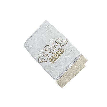Toalha de Boca Bordado Ovelha Linho