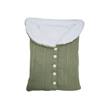 Porta Bebê Verde Mescla com Off White