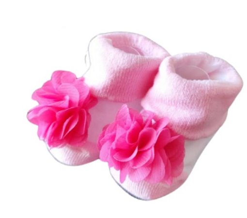 Meia Sapatinho Antiderrapante com Rosinha