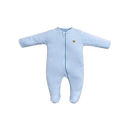 Macacão Longo Zíper Suedine Egípcia Azul