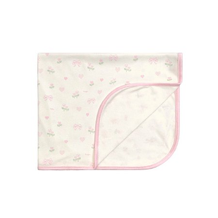 Cueiro Estampado Coração Rosa