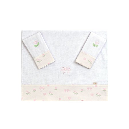 Kit 3 Fraldas Ombro e Boca Coração Rosa