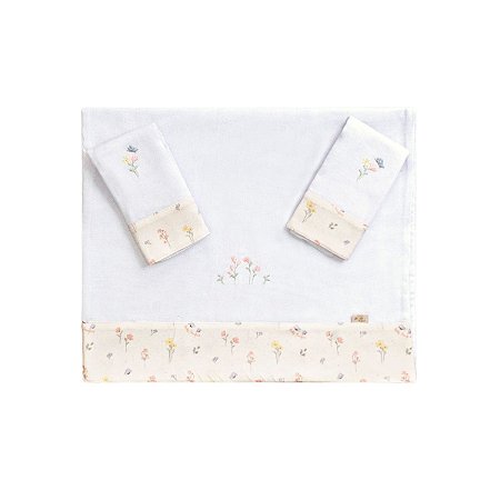 Kit 3 Fraldas Ombro e Boca Flores Rosê