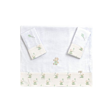 Kit 3 Fraldas Ombro e Boca Urso Verde