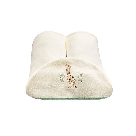 Toalha com Capuz Forrada Atoalhada Girafa Verde