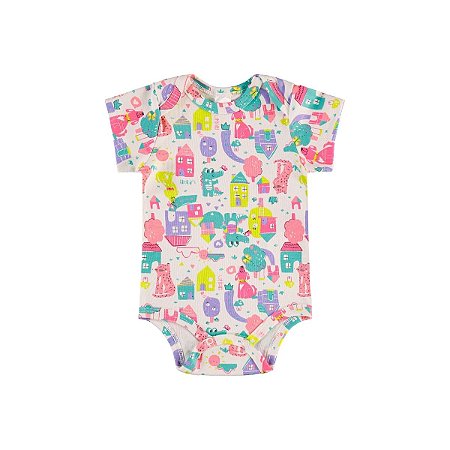 Body Manga Curta Suedine Cidade Off White