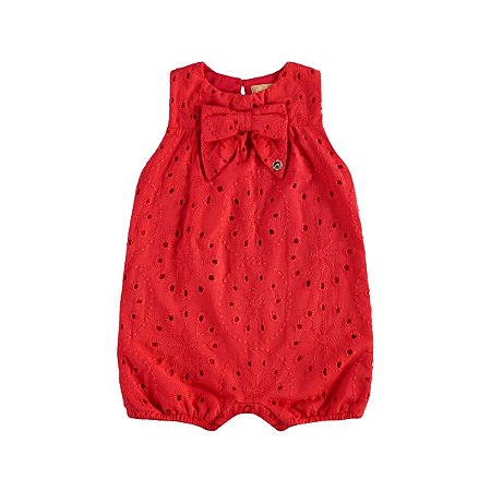 Macaquinho em Laise e Meia Malha Vermelho