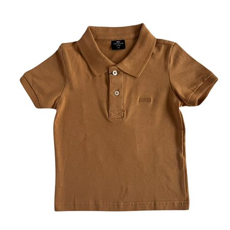Camiseta Polo Suedine Lisa Marrom Ocre