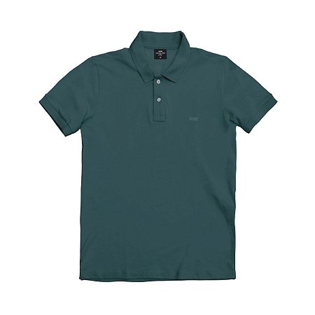 Camiseta Polo Piquet Lisa Verde Petróleo