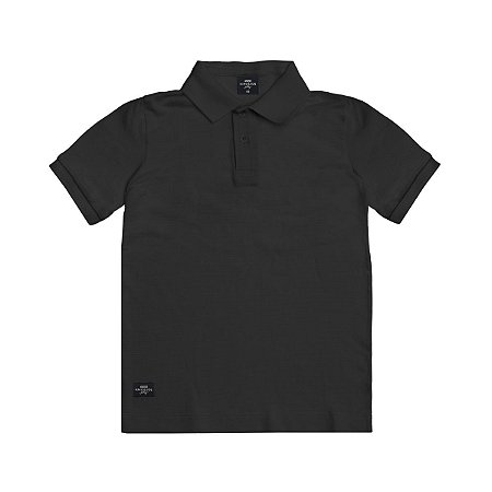 Camiseta Polo Suedine Lisa Preta