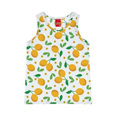 Regata Cotton Estampa Limão Branco