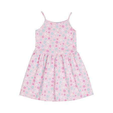 Vestido Alça Estampado Cotton