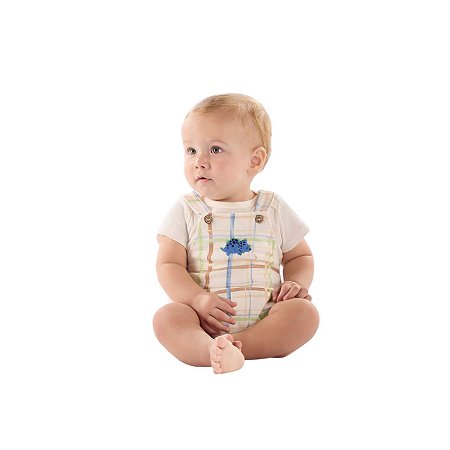 Conjunto Body com Jardineira Suedine Off White