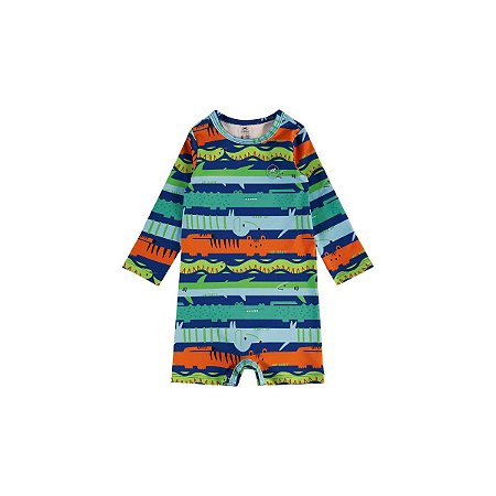 Macaquinho Manga Longa Malha UV FPS+50 Azul Marinho