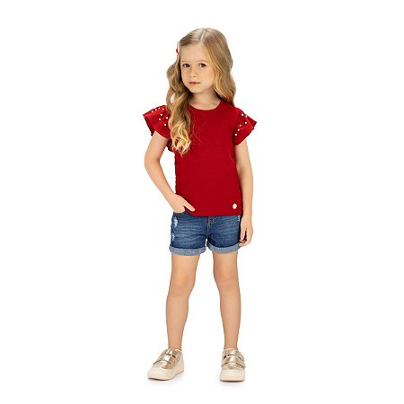 Blusa Cotton com Pérolas