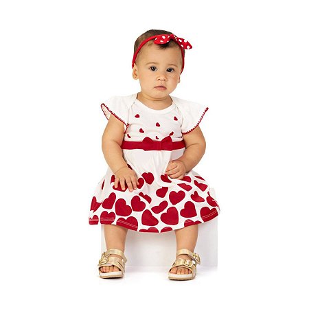 Vestido Malha Coração Off White