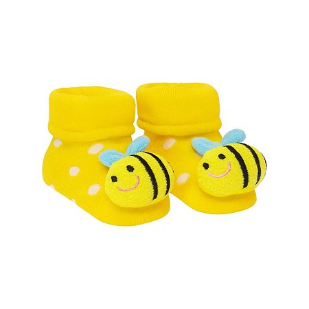 Meia Sapatinho Antiderrapante com Abelhinha