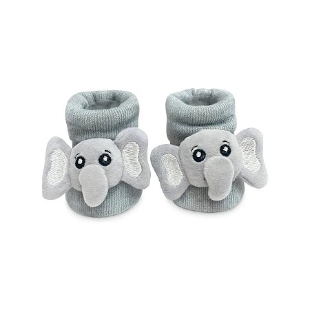 Meia Sapatinho Antiderrapante com Elefantinha
