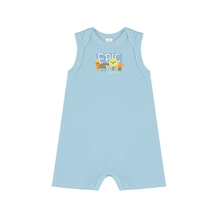 Macaquinho Bebê Sem Manga Suedine Masculino