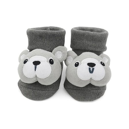 Meia Sapatinho Antiderrapante com Cachorro Bulldog