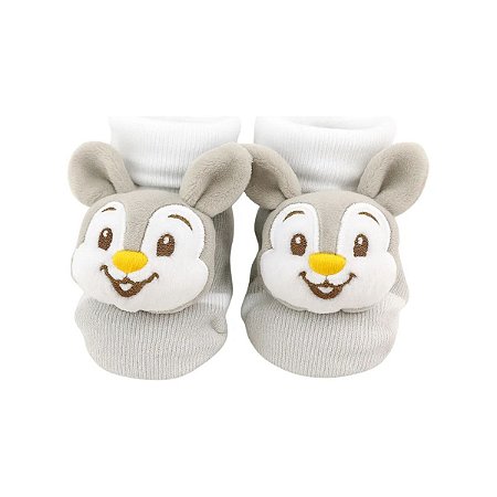 Meia Sapatinho Antiderrapante com Coelho