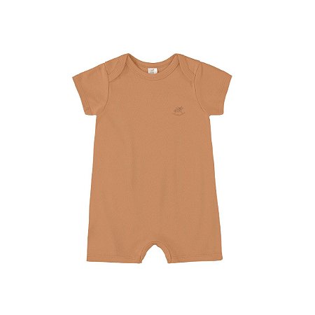 Macaquinho Bebê Manga Curta em Suedine