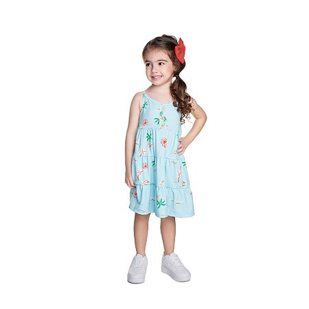 Vestido Summer Malha Azul Água Viva