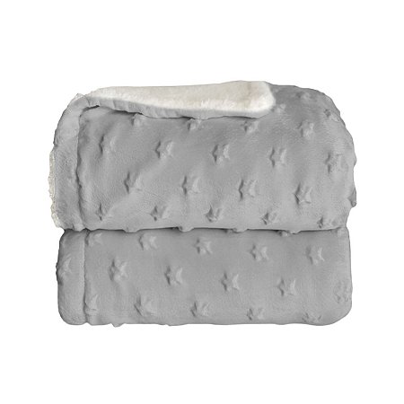 Cobertor Sherpan Stars Cinza