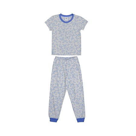 Pijama Estampado Blusa e Calça Meia Malha