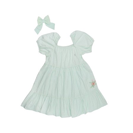 Vestido com Laço Flower Verde
