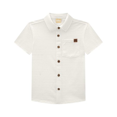 Camisa em Malha Trabalhada Off White