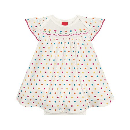 Vestido de Bolinha Off White